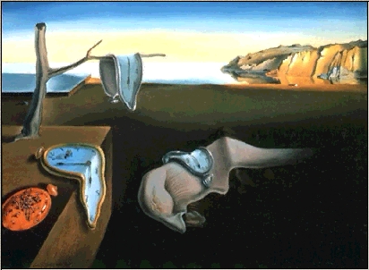 Dali1.jpg (107639 Byte), Salvadore Dalí, The Persistence of Memory, 1931, Oil on Canvas, 24 x 33 cm (9.5 x 13 in), The Musuem of Modern Art, New York City